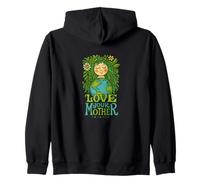 Love Your Mother Earth Gaia Dea Natura Spirituale Design Felpa con Cappuccio