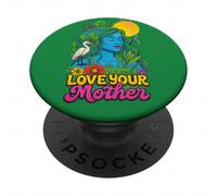 Love Your Mother Earth Gaia Dea Natura Spirituale Design PopSockets PopGrip Adesivo