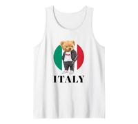 Love Yourself Cool Illustration Teddy Bear with Italy Flag Canotta