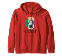 Love Yourself Cool Illustration Teddy Bear with Italy Flag Felpa con Cappuccio