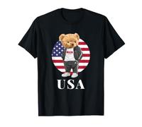 Love Yourself, Cool Illustration Teddy Bear with USA Flag Maglietta