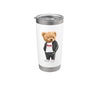Love Yourself, Enjoy Wear Cool Illustration Teddy Bear Style Bicchiere termico in acciaio inox doppia parete