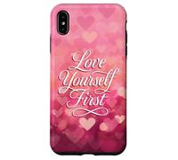 Love Yourself First Self Love Pink Heart Custodia per iPhone XS Max