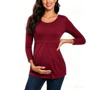Love2Mi, maglietta da allattamento per donne in gravidanza, con design a strati, L
