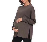 Love2Mi Maglietta da donna a maniche lunghe premaman, grigio., M