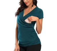 Love2Mi Maglietta per l'allattamento a maniche corte e lunghe, T-shirt per gravidanza, Nursing Umstandstop, L