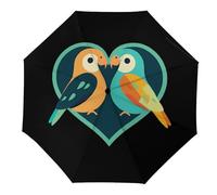 Lovebirds Ombrello da viaggio pieghevole a 3 pieghe per raggi UV pioggia antivento ombrello pieghevole portatile divertente automatico, Stile 26., Manual