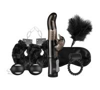 Set Lussuoso di Legature Nere con Vibratore - Kit BDSM di 6 Pezzi
