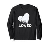 Loved | Amore per se Stessi per Uomini, Donne e Bambini, Segno Digitale d'Amore Maglia a Manica