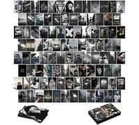 LOVEDMORE Kit per collage fotografico da parete, 100 immagini, poster estetici in bianco e nero per decorazione da parete, kit collage VSCO, stampe fotografiche per camera scura, regali decorativi per