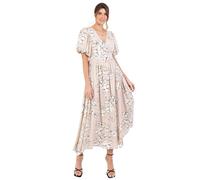 Lovedrobe Maxi Dress da Donna, Scollo a V, Vita ad A, per Occasioni Speciali, Stampa Floreale Estiva NAN, Pietra, 48