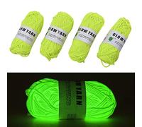 Lovee Tux 4 rotoli di filato che si illumina al buio, per lavori a maglia, fai da te, uncinetto, fluorescenti, per principianti, fai da te, artigianato, cucito, decorazioni di Halloween (50 m/rotolo)