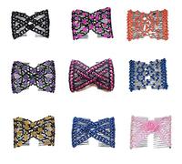 Lovef Easy Comb EZ Magic Comb Stretchy beaded pettini per capelli con perline dolce color perla in colori assortiti e design-10 pz