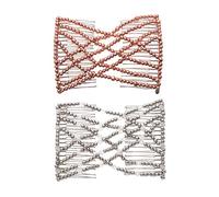 Lovef Jewelry pettine elastico per capelli, 2 pezzi, alla moda, con perline, elastico