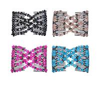 Lovef - Set di 4 pettini magici con perline e strass