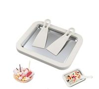 LoveFirst Gelato Istantaneo Macchina per Gelato arrotolato con 2 spatole, Rolled Ice Cream Maker, Vassoio Per Arrotolato, Gelatiera a Rullo per Sorbetto, Yogurt congelato, Gelato (Bianco)