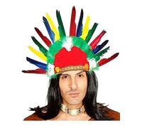 Lovelegis Copricapo indiano piume carnevale adulto unisex fascia travestimento Halloween festa tema nativo americano accessori costume