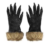 Lovelegis Guanti da lupo mannaro licantropo travestimento adulti carnevale halloween guanto accessori costume uomo donna unisex festa spaventoso peloso mani artigli scenico