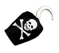 Lovelegis Uncino Pirata Teschio Ossa Nero Accessori Costume Capitano Carnevale Halloween Travestimento Cosplay Idea Regalo Originale