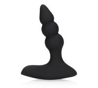 Loveline - Plug anale vibrante con perline e telecomando, colore: nero liquirizia