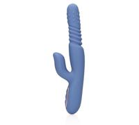 Loveline - Vibratore a forma di coniglio con perline rotanti riscaldanti, colore: Blu Nova