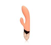 Loveline - Vibratore in silicone ultra morbido a forma di coniglio, colore: pesca