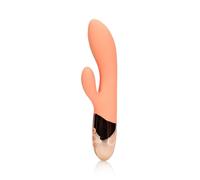Loveline - Vibratore in silicone ultra morbido a forma di coniglio, colore: pesca