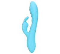 Vibratore a Batteria Impermeabile con Stimolatore Clitorideo a Forma di Coniglietto Loveline (Blu)