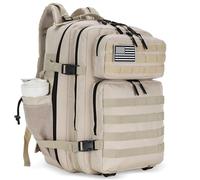 Lovelinks21 45L Tactical Assault Backpack 3 giorni Assault Pack con Molle Zaino Impermeabile Zaino per Zaini Tattici, Khaki chiaro , Large, Zaino