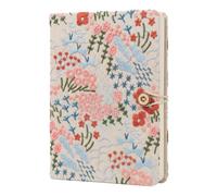Loveliome Unique Embroidered Journal A5 - Fabric Cover Lined Diary Notebook for Women Lined Diary | Gift for Her Birthday Christmas | 112 Sheets Acid-Free Paper, Beige Flowerstream