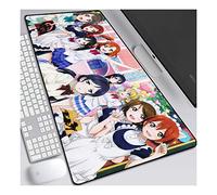 Lovelive Tappetino Mouse Gaming, Grande Anime Mouse Pad XXL 800x300mm Confortevole, Lavabile, 3mm Antiscivolo Tappetino per mouse Scrivania Supporto per Ufficio, Adatto per computer e PC, B
