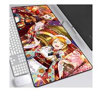 Lovelive Tappetino Mouse Gaming, Grande Anime Mouse Pad XXL 800x300mm Confortevole, Lavabile, 3mm Antiscivolo Tappetino per mouse Scrivania Supporto per Ufficio, Adatto per computer e PC, A