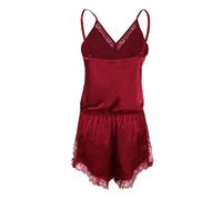 Lovelx Pigiama tuta donna effetto raso con pizzo