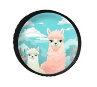 Lovely Alpaca Copertura per ruota di scorta in pelle PVC, antipolvere, impermeabile, copertura per pneumatici Jeep per camper da 28 pollici, camper, camion, SUV, adatto per diametro da 71 a 34 pollici
