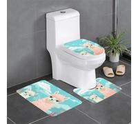 Lovely Alpaca Set Di Tappeti Da Bagno 3 Pezzi, Tappeto Con Profilo A U Antiscivolo Zerbino Per Toeletta Doccia
