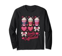 Lovely And Caffeinated Cute Valentine Coffee Lovers Maglia a Manica