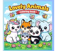 Lovely Animals: A Simple and Easy Coloring Book for Adults with animals and flowers.