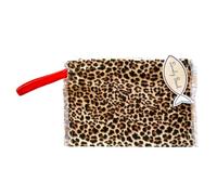 Lovely Beach Pochette Beach Girl Leopardata, 28x22 cm, Impermeabile con Zip e Laccio, in Cotone e PVC (Sabbia)