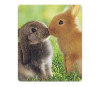 Lovely Bunny Rabbits Tappetino Scrivania Portatile Mouse Pad Antiscivolo Tappetino per Mouse per Accessori Scrivania Casa Gaming 25X30Cm