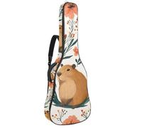 Lovely Capybara - Custodia imbottita per chitarra, motivo floreale, custodia protettiva per chitarra acustica e basso elettrico, Multicolore 05, 42.9x16.9x4.7 in, Zaino casual