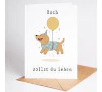 Lovely Cards - Hochsollst du leben Labrador - Divertenti biglietti di compleanno per donne uomini - uomo donna - biglietto di compleanno divertente - divertenti regali di compleanno - A6 (biglietto