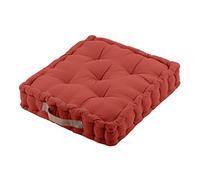 Lovely CASA - Cuscino da pavimento, misura 45 x 45 cm, 100% cotone, colore terracotta, modello Duo, spessore ideale - comodo ed elegante, piacevole al tatto