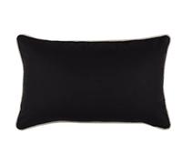 Lovely Casa - Cuscino modello Duo, 30 x 50 cm, 100% cotone, colore: Nero