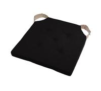 Lovely Casa Duo Cuscino per Sedia, 38 x 38 x 4 cm, Colore: Nero Lino, Cotone