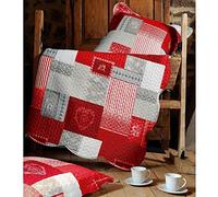 LOVELY CASA P47118002 Arkansas - Copriletto in Cotone, 240 x 220 cm, Colore Rosso