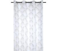 Lovely Casa Stof - Voile - 140 x 260 cm - Modello Maldive - Argento - R6B095002VL - Motivo esotico - Ideale per qualsiasi stanza