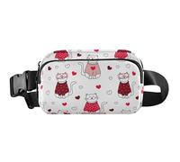 Lovely Cats - Marsupio da donna, impermeabile, divertente, divertente, da viaggio, per uomo, con gatti carini, 20,3 x 13,5 x 5,8 cm, divertente, carino, gatti bianchi, 20,3 x 13,5 x 5,8 cm, divertente