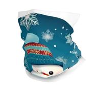 Lovely Christmas Cartoon Skiing Snowman Snowflake Ghetta Lavabile Scaldacollo Multiuso Sciarpa al Collo per Campeggio Pesca Uomo 25X50Cm