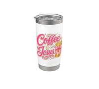 Lovely Coffee and Jesus Coquette - Fiocco leopardato rosa Bicchiere termico in acciaio inox doppia parete
