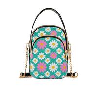 Lovely Daisy Floral Peach White trendy fanny pack per le donne crossbody con multi tasche borsa a mano per le donne per la corsa